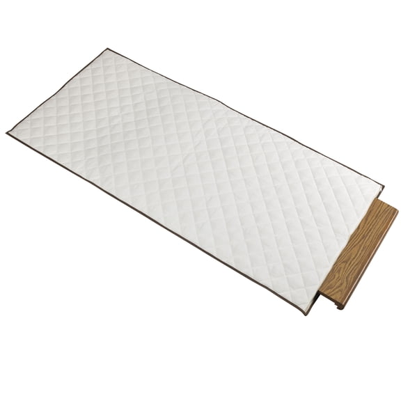 Household Essentials Quilted Table Leaf Storage Bag, Heavy-Duty Poly-Cotton Canvas, Interior Storage Pocket, Zippered, Lightweight, Protective, Spacious, Natural with Brown Trim