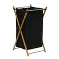 thumbnail image 1 of Household Essentials X-Frame Bamboo Hamper, Washable Black Liner and Bamboo Frame, Eco-Friendly and Renewable, Folds for Storage, Simple and Chic, Natural, 1 of 8