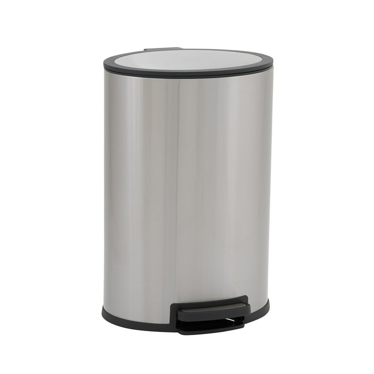 Better Homes & Gardens 10.5 Gallon Trash Can Stainless Steel Oval