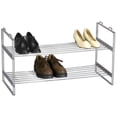 thumbnail image 1 of Household Essentials Stackable Two-Tier Shoe Rack, Chrome, 1 of 5
