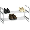 thumbnail image 1 of Household Essentials Stackable Two-Tier Shoe Rack, Chrome, 1 of 7