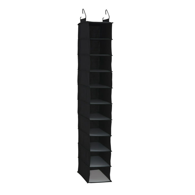 DormCo Tusk Storage Hanging Sweater Shelves, 46H x 12W x 12D, Black