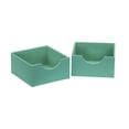 thumbnail image 1 of Household Essentials 2-Pack of Drawer Organizers, Sturdy Chipboard Wrapped In Soft Polyester Fabric, Stylish and Functional Storage Solution, 3” H x 6” W x 6” D, Seafoam Green, 1 of 9