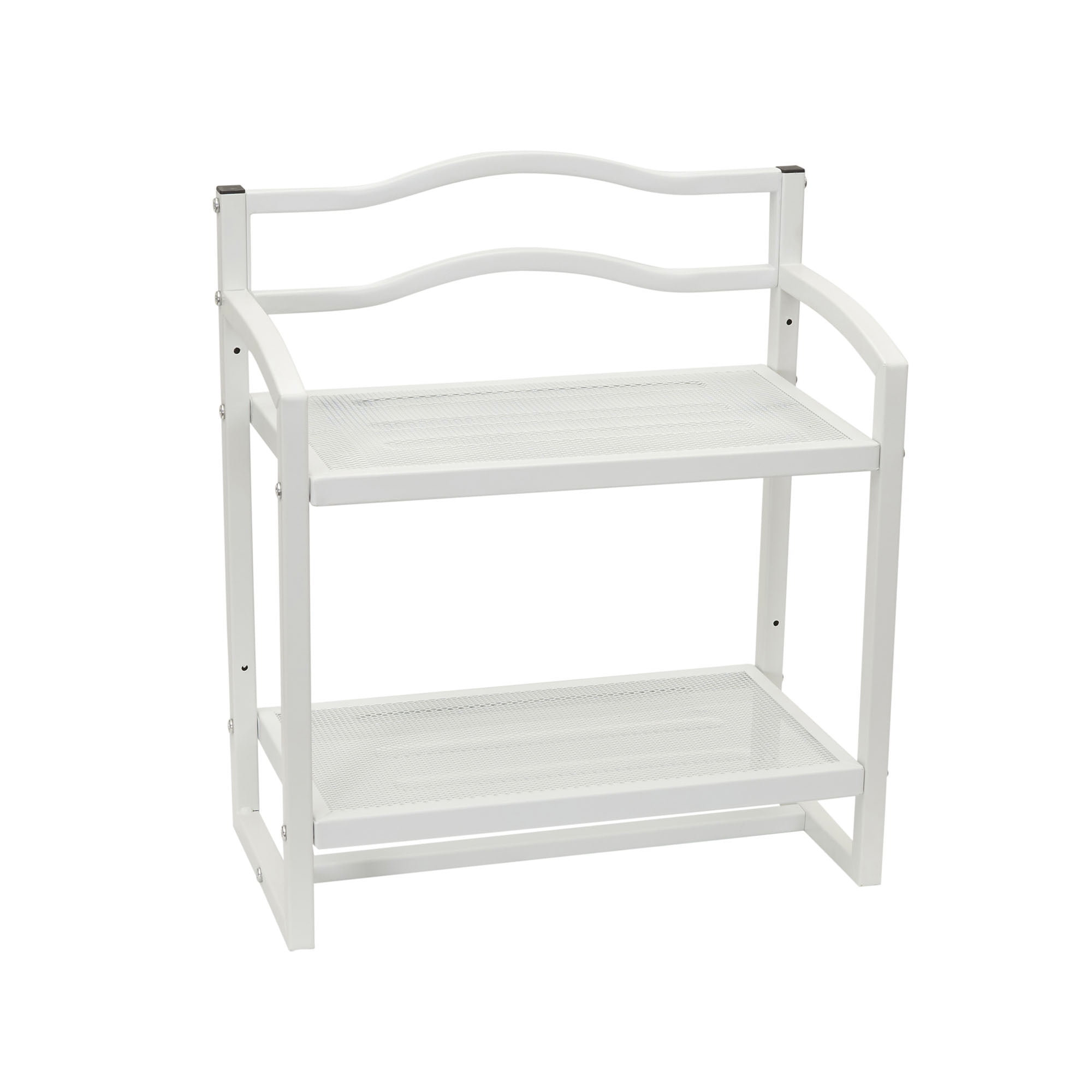 Household Essentials 2-Tier Metal Wall Mount Bathroom Storage Rack, White