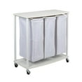 thumbnail image 1 of Household Essentials 3-Bag Laundry Sorter, Smooth Laminate Shelving, Sturdy Steel Frame, Wheeling and Stationary Feet Options, Washable Linen Laundry Bags, 3-Load Capacity, Versatile, White, 1 of 9