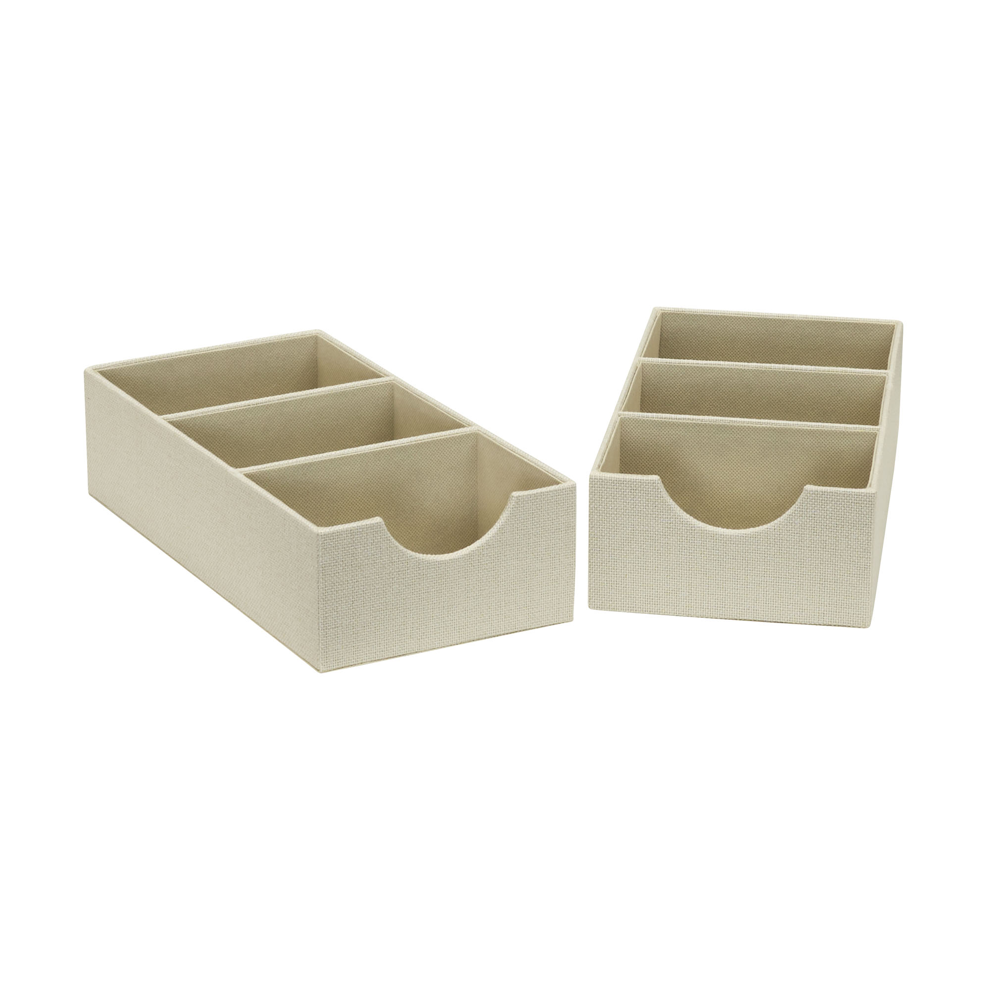 Household Essentials 3-Compartment Drawer Organizers, Pack of 2, Sturdy ...