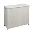 thumbnail image 1 of Household Essentials 3 Compartment Laundry Sorter, Wicker Laundry Sorter, White, 1 of 10