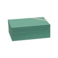 thumbnail image 1 of Household Essentials 3-Tier Jewelry Tray, Sturdy Chipboard With Polyester Linen Wrap, Polyester Felt Lining, Many Compartments for Easy Jewelry Access, Stackable, Stylish and Functional, Seafoam Green, 1 of 6