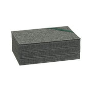 HOUSEHOLD ESSENTIALS, LLC Household Essentials 3-Tier Jewelry Tray, Sturdy Chipboard With Polyester Linen Wrap, Polyester Felt Lining, Many Compartments for Easy Jewelry Access, Stackable, Stylish and Functional, Graphite