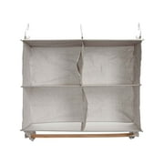 HOUSEHOLD ESSENTIALS, LLC Household Essentials 4 Pocket Wide Organizer with Hangbar, Silver