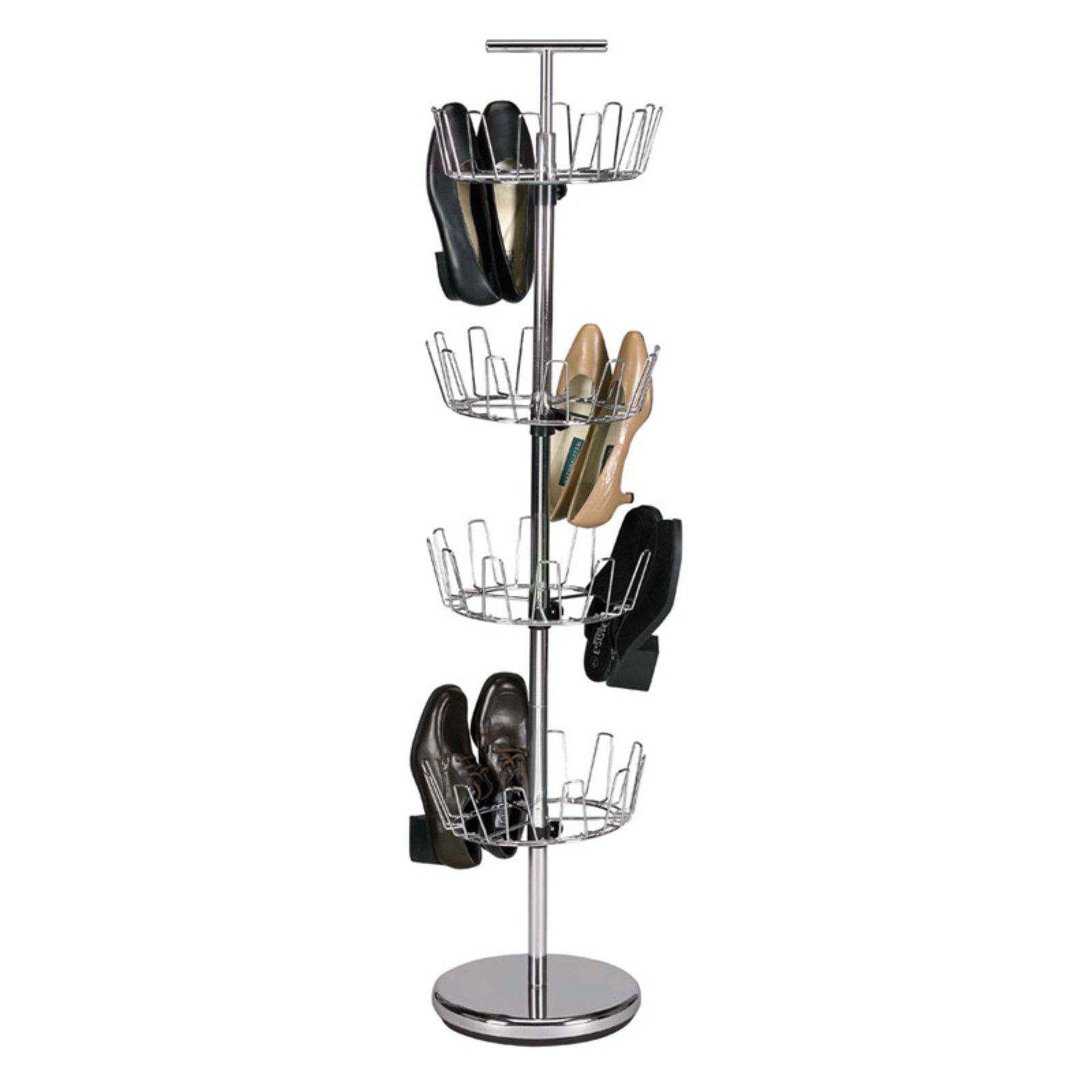Household Essentials 4-Tier Revolving Shoe Tree, Silver - image 1 of 2