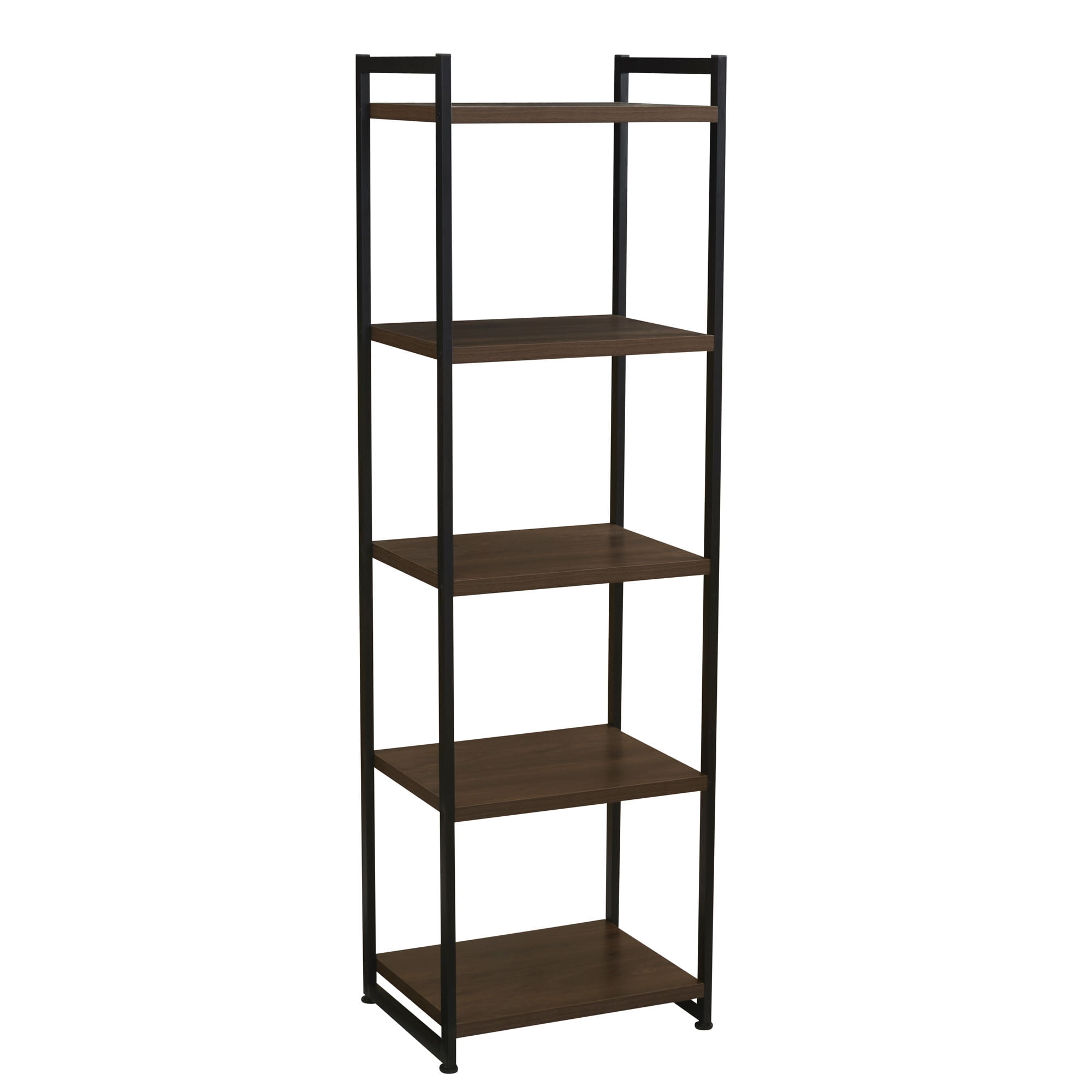 Narrow black metal deals bookcase