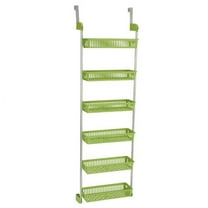 Household Essentials 6 Basket Over the Door Storage Rack, Lime