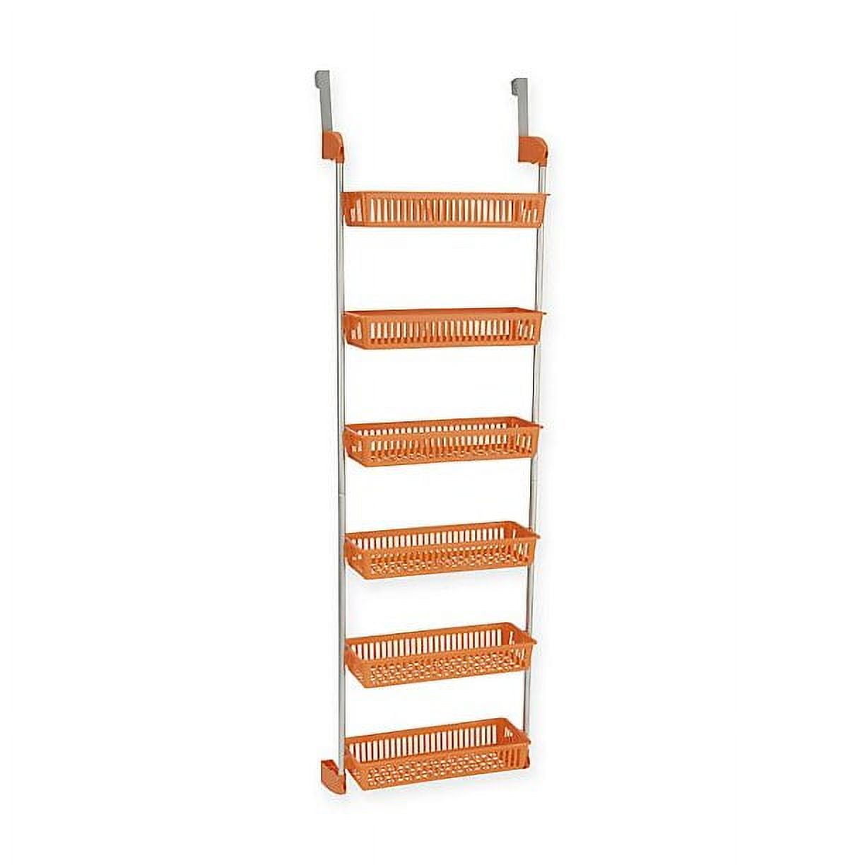 Orange 6-Tier Over-the-Door Metal and Plastic Storage Rack