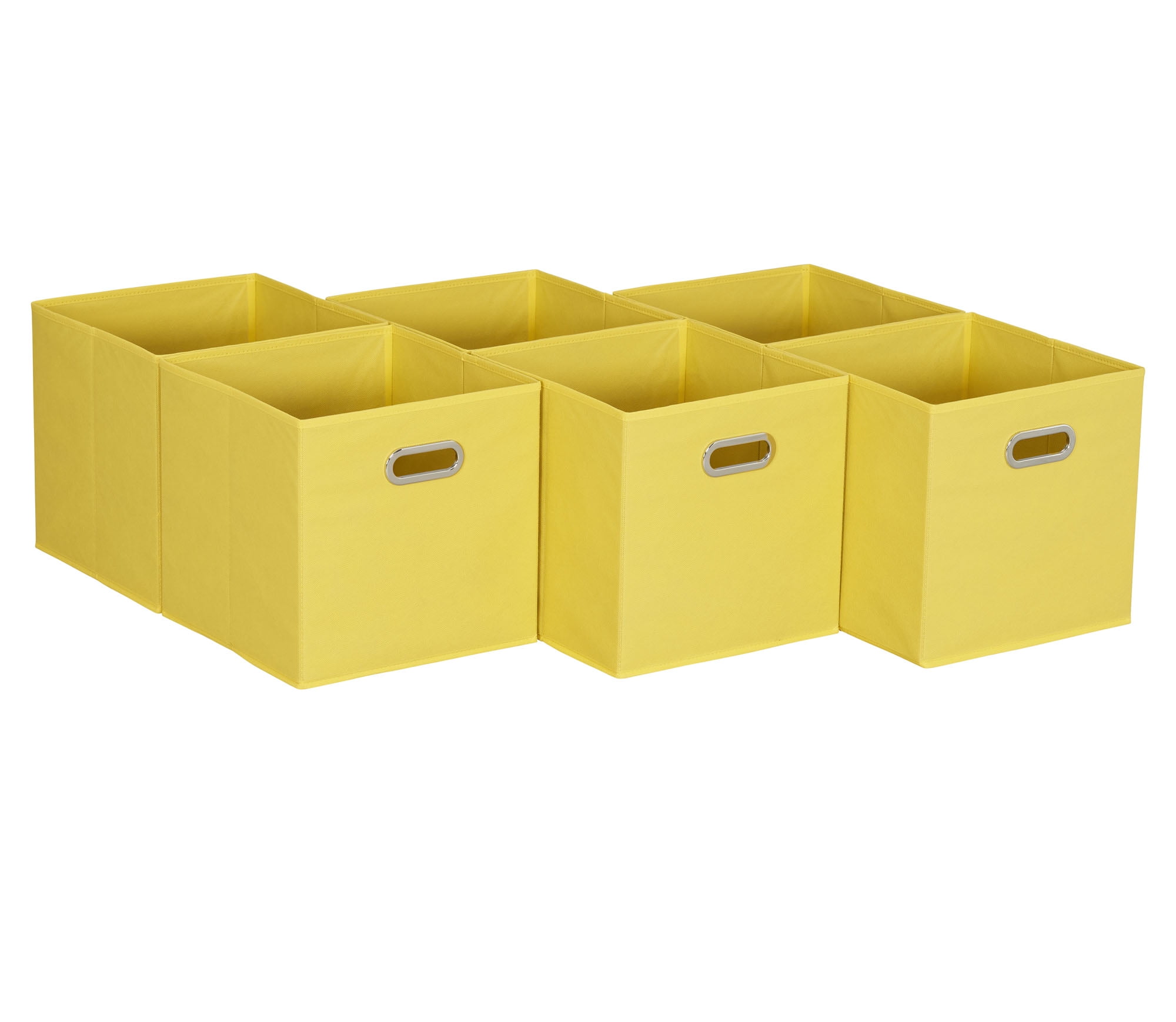 Household Essentials 6 ct Open Fabric Cube Storage Bins, Golden Yellow