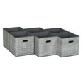 thumbnail image 1 of Household Essentials 6 ct Open Fabric Cube Storage Bins, Gray, 1 of 5