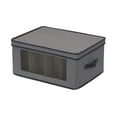 thumbnail image 1 of Household Essentials Balloon Wine Glass Storage Box, Strong Frame and Handles, Windowed Panel, Fully Removable Lid, Stackable and Foldable, Perfect for Wider Stemware, Gray, 1 of 7
