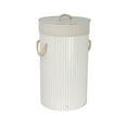 thumbnail image 1 of Household Essentials Bamboo Laundry Hamper with Rope Handles, Lid and Removable Machine Washable Laundry Bag, 15-Gallons, White, 1 of 12