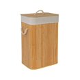 thumbnail image 1 of Household Essentials Bamboo Laundry Hamper with Rope Handles, Lid and Removable Machine Washable Laundry Bag, 19-Gallons, Natural, 1 of 12