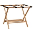 thumbnail image 1 of Household Essentials Bamboo Luggage Rack with Lower Shelf, Brown, 1 of 7