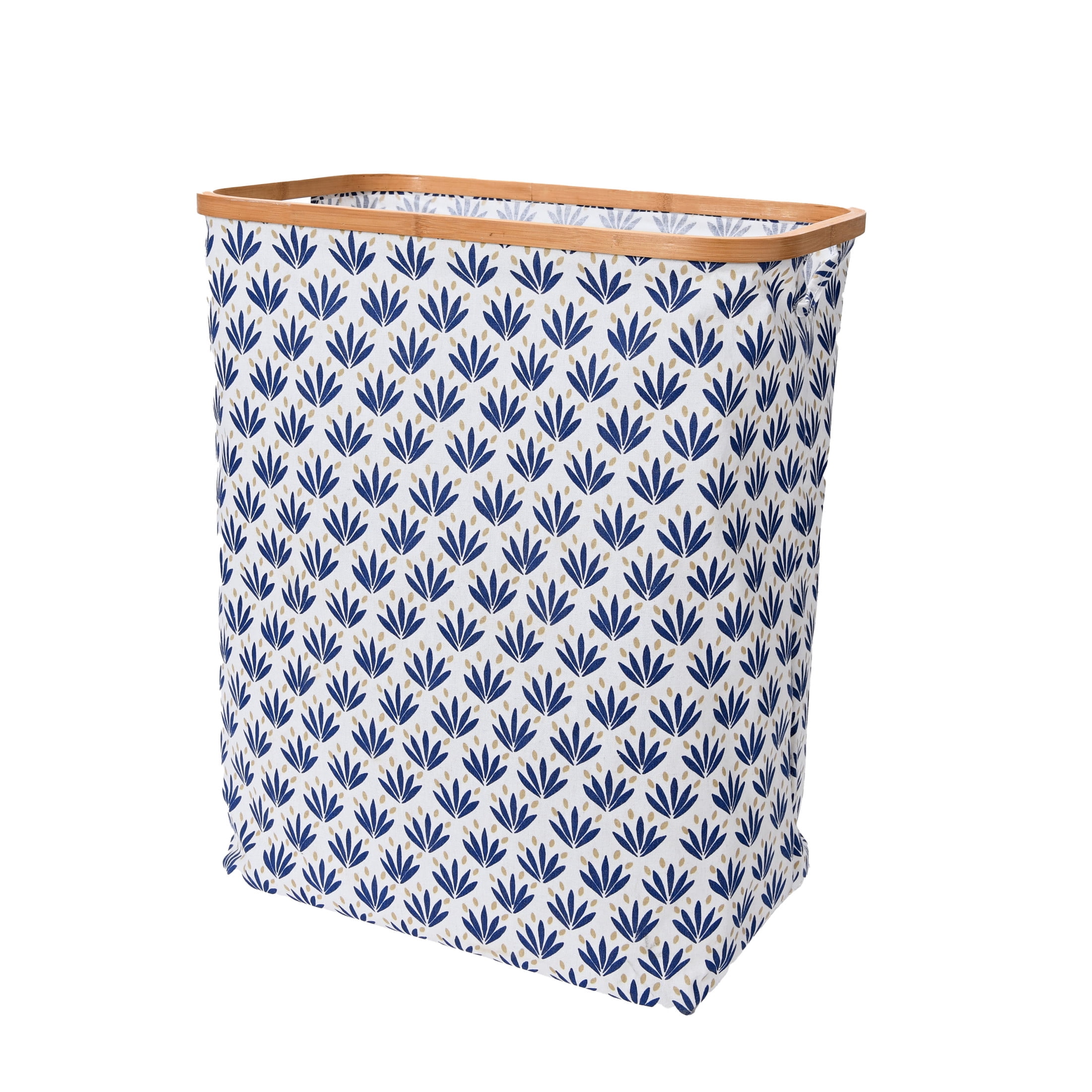 Household Essentials Bamboo Rimmed Rectangle Krush Hamper with Cutout ...