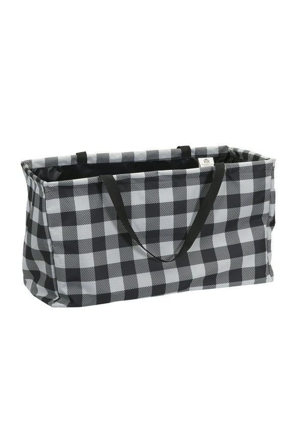 Black and White Plaid Krush Container All-Purpose Utility Tote