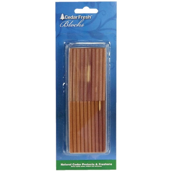 Household Essentials Cedar Fresh Cedar Blocks, 4 Pack, Solid Redwood Cedar, Milled Sides for Potency, Eco-Friendly, Perfect for Drawers, Storage Bins and Closets