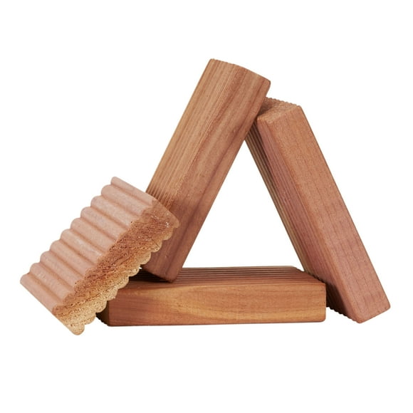 Household Essentials Cedar Fresh Cedar Blocks, 4 Pack, Solid Redwood Cedar, Milled Sides for Potency, Eco-Friendly, Perfect for Drawers, Storage Bins and Closets