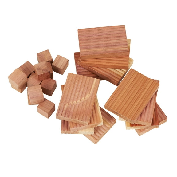Household Essentials Cedar Kit, Set of 12 Cedar Blocks and 12 Cedar Cubes, All Natural Protection for Dressers, Drawers, Luggage, Closets and More