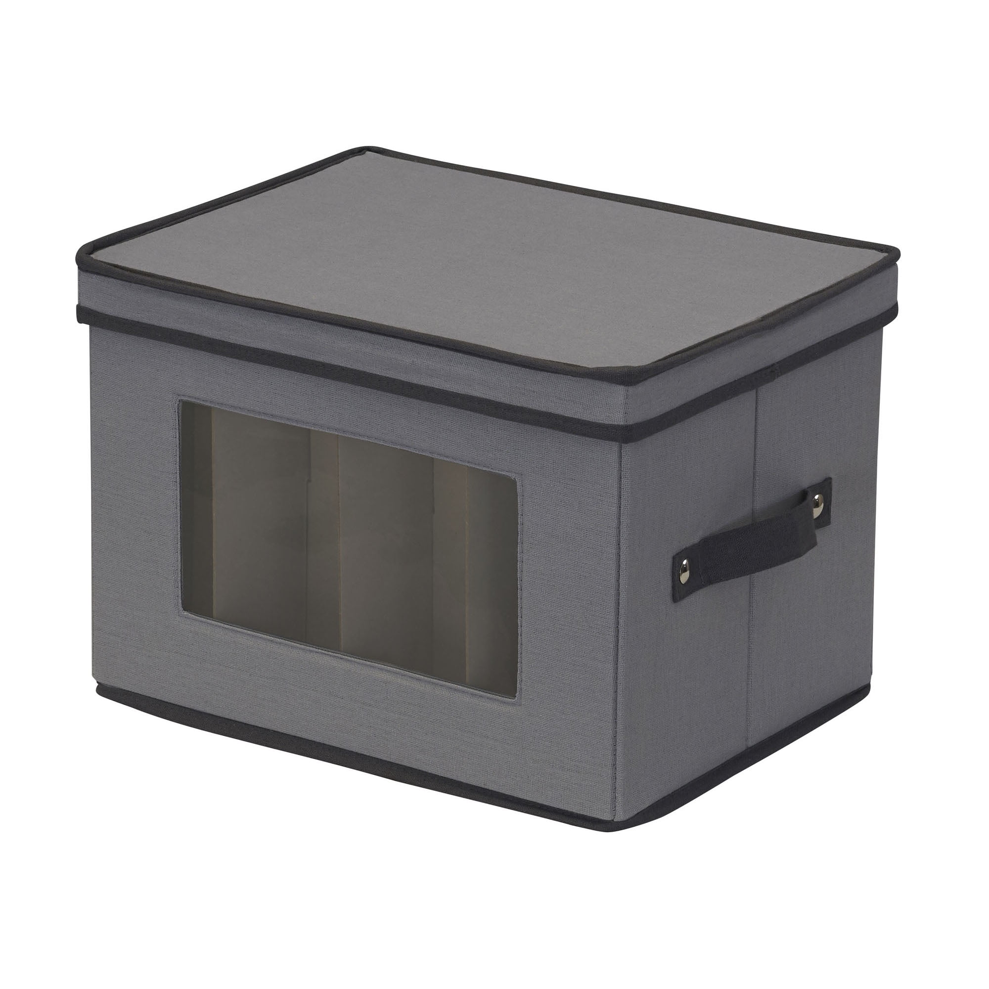 Household Essentials Champagne Flute Storage Box, 12 Sturdy Compartments, Windowed Front Panel