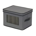 thumbnail image 1 of Household Essentials Champagne Flute Storage Box, 12 Sturdy Compartments, Windowed Front Panel, 2 Riveted Handles, Foldable and Stackable Storage Box, Gray, 1 of 7