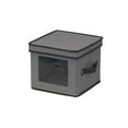 thumbnail image 1 of Household Essentials China Plate Storage Box, Salad Plate Storage, Windowed Panel, Stackable and Foldable Frame, Handles and Fully Removable Lid, Gray, 1 of 8