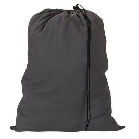 Household Essentials Cotton Laundry Bag, Large, 100% Cotton, Drawstring Top with Cord Lock, Machine Washable, 3 to 4 Load Capacity, Versatile and Compact, Breathable, Foldable, Gray