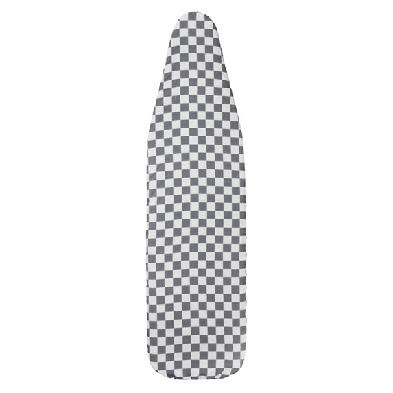 Household Essentials Deluxe Ironing Board Replacement Pad and Cover, Grey and White Check Pattern