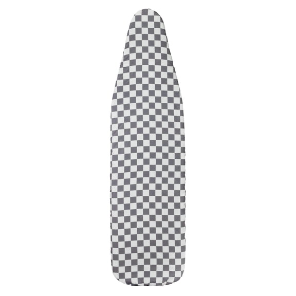 Household Essentials Deluxe Ironing Board Replacement Pad and Cover, Grey and White Check Pattern