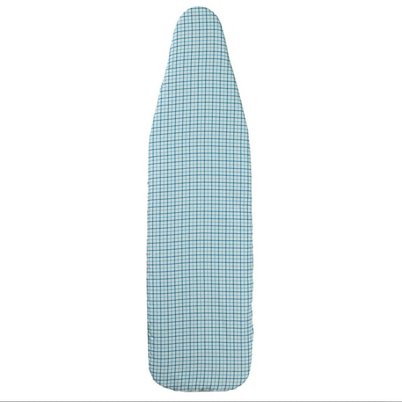 Household Essentials Deluxe Ironing Board Replacement Pad and Cover, White and Blue Grid Pattern
