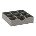 thumbnail image 1 of Household Essentials Drawer Organizer Tray, 9 Square Compartment, Sturdy with Fabric Cover, Grey, 1 of 11