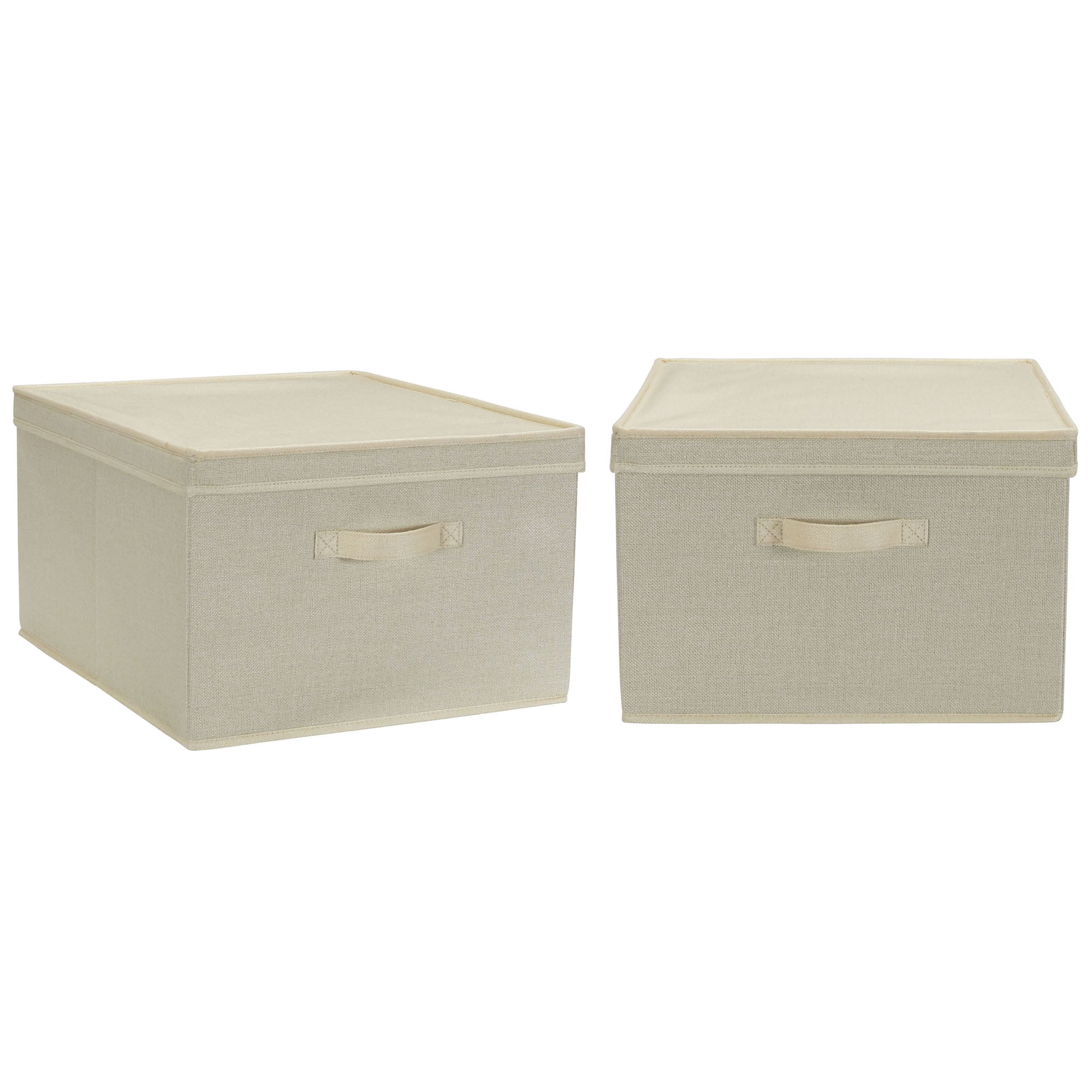 Household Essentials Extra Large Fabric Storage Bin with Lid, Set of 2 ...