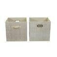 thumbnail image 1 of Household Essentials Fabric Storage Bins 2 Piece Set, Strong Poly-Woven Fabric, Sturdy Chipboard Sides, Grommet Front Handle, Stackable and Foldable, Classic Design,  Tan Mix, 1 of 9