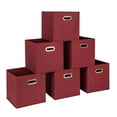 thumbnail image 1 of Household Essentials Fabric Storage Bins 6 Piece Set, Burgundy, 1 of 7