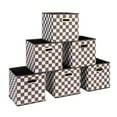 thumbnail image 1 of Household Essentials Fabric Storage Bins 6 Piece Set, Checkerboard White and Black, 1 of 7