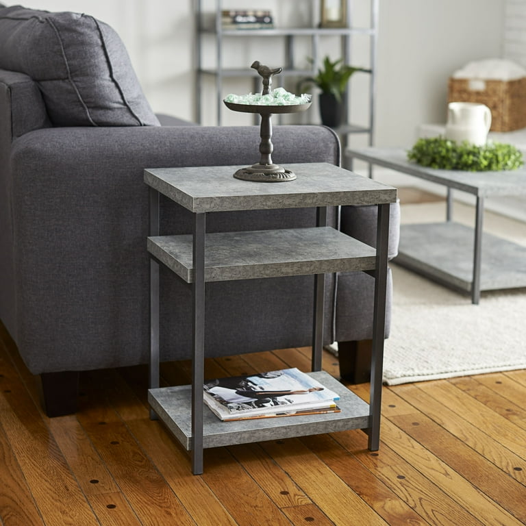 Faux concrete end table deals