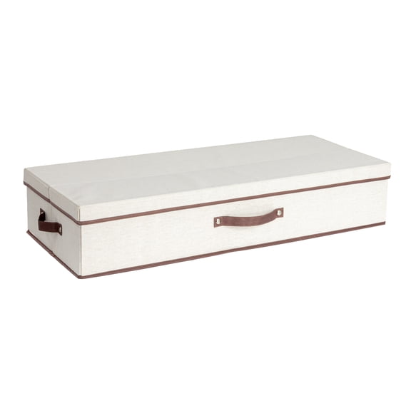 Household Essentials Gift Wrap Organizer with Lid, Natural and Brown
