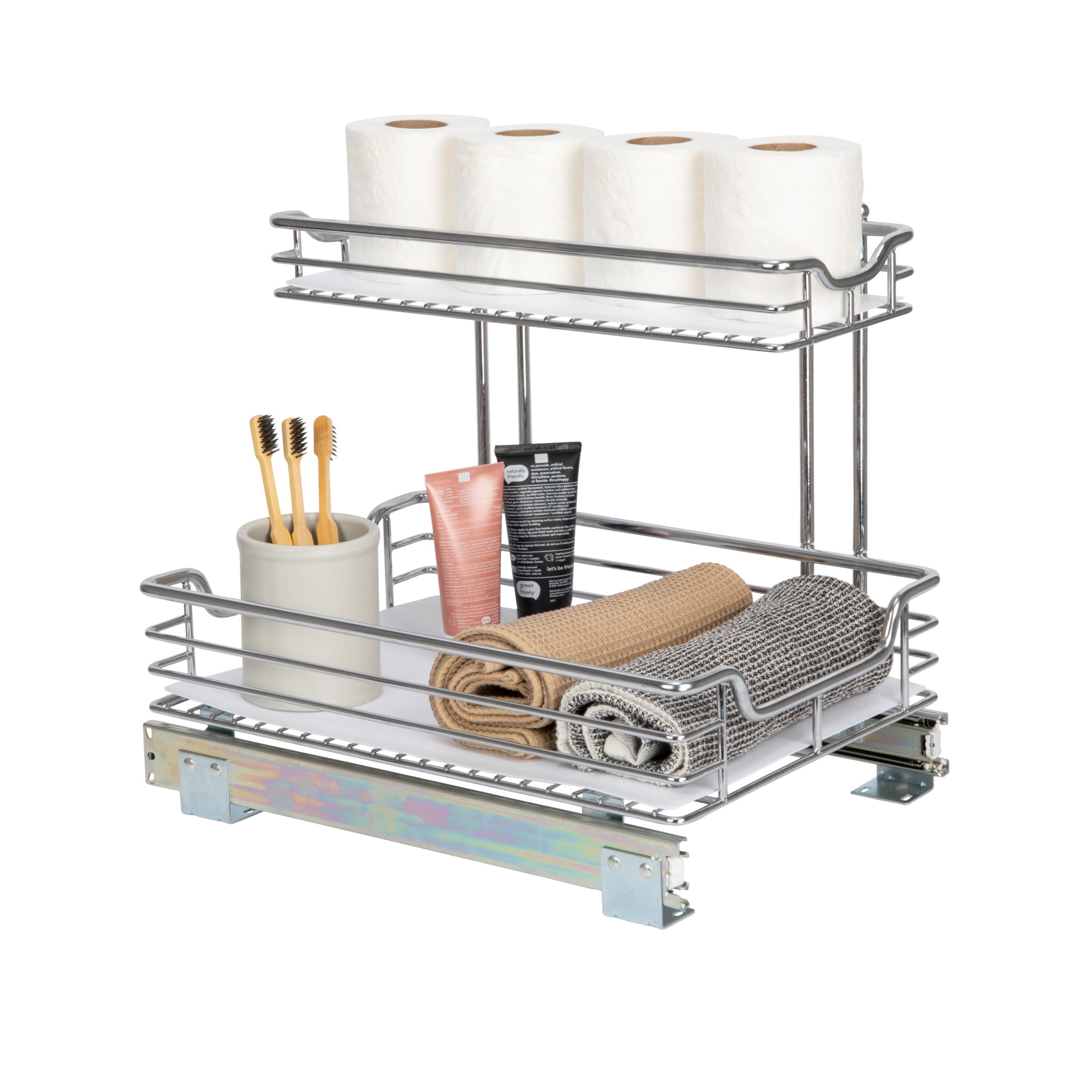 Chrome-Plated Steel 2-Tier Pull-Out Under Sink Organizer