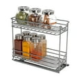 thumbnail image 1 of Household Essentials Glidez Powder-Coated Steel Pull-Out/Slide-Out Storage Organizer with Plastic Liners for Spice Rack Use - 2 -Tier Design - Fits Standard Size Cabinet or Shelf, Brushed Silver, 1 of 9