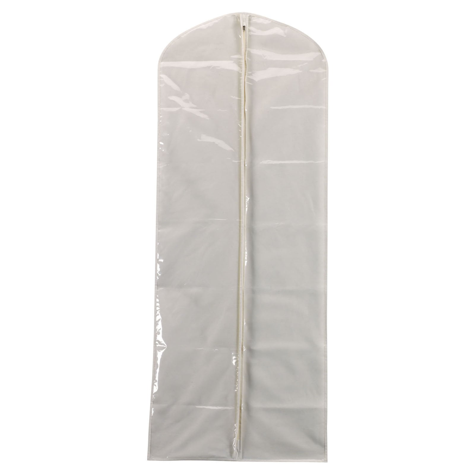 Off-White Canvas Gown Protector Bag with Clear Front