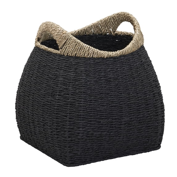 Household Essentials Handled Basket, Two Tone Seagrass and Paper Rope