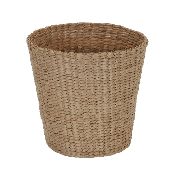 Household Essentials Handwoven Cattail Wicker Waste Basket, Natural