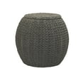 thumbnail image 1 of Household Essentials Handwoven Paper Rope Barrel Wicker Storage Basket Side Table, Gray, 1 of 10