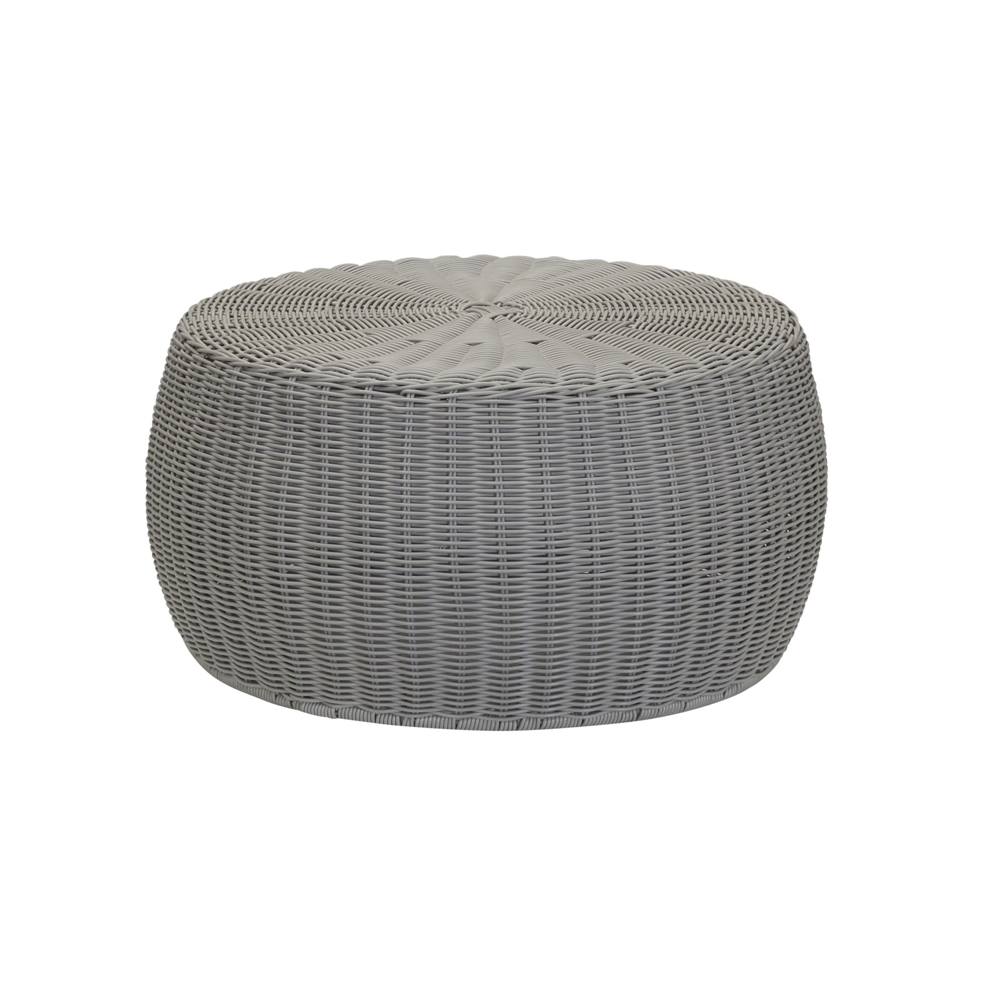 Household Essentials Handwoven Resin Storage Stool Ottoman, Gray